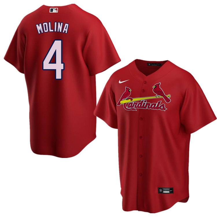 Nike Men #4 Yadier Molina St.Louis Cardinals Baseball Jerseys Sale-Red